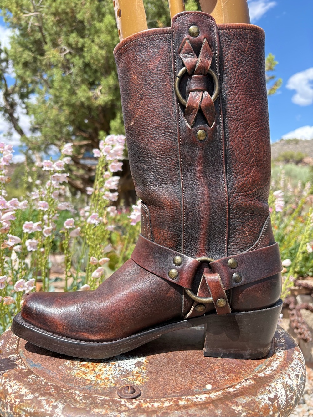 FRYE Vintage Double O Ring Harness Boots